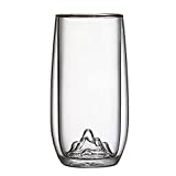 Joyyoq, vaso de cerveza de 2 capas con vista a la montaña, vaso de vino, vaso de cerveza creativo de gran capacidad, vaso de leche resistente al calor