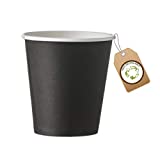 cubex professional 500 Vasos de Cartón Varios Tamaños para Café Agua o Bebidas Frías y Calientes (Negro, 75 ML)