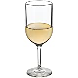 Drinique - Copa de vino de 12 onzas, irrompible, sin BPA, Tritan, de plástico premium, para fiestas, piscinas, exteriores, apto para lavavajillas.  vasos, Claro
