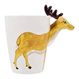 Taza de café de cerámica NOLITOY con mango de ciervo, taza de café, taza de agua, taza de té, vasos de té turco para vino, cerveza con leche de jugo helado