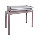 Barbacoa de exterior en acero con piedra de lava, 80 x 40 cm, BEL-FER modelo 1219TV80P, funciona con gas