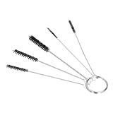 Cepillos para tubos de ensayo, cepillos de limpieza de botellas pequeñas portátiles para laboratorio doméstico para pajitas de vidrio (negro, 2/2.5/3/4/5)