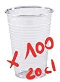 gappy - Vasos de plástico reutilizables, 20 cl, Color: Transparente