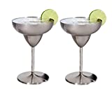 Nevup 2 paquetes, copas de acero inoxidable, copas de cóctel de champán de metal, copa, accesorios de bar de fiesta de boda, copas de cerveza, 260 ml
