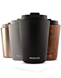 MAMEIDO Taza Térmica de Viaje 350ml - Taza de Café y Té, Tazas Termo de Acero Inoxidable Sin BPA, 4 Horas de Calor (220 ml, Negro Rico)