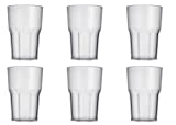 Granate Satinado Vaso Reutilizable "Granity 40 Set de 6 Piezas - Apto para Lavavajillas-40 Edge / 33-35 cl por Servicio-Fabricado en Italia, microlitros, Plástico