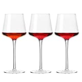 Krrinnhy Copas de vino 600 ML Como sopladas a mano y aptas para lavavajillas Copas de vino tinto Copas de cristal Ideal para degustar Cumpleaños Aniversario o Boda Juego de 3