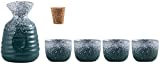 Exquisito Sake Set Estilo Japonés Traditiol Retro Porcelana Artesanía Verde Malaquita (A)