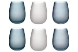 Villa d'Este Home Tivoli Blue Dream Set 6 vasos de agua helada en cristal 500 ml