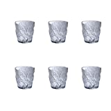 TTJYX Jarra de Cerveza para el hogar, Taza de Vidrio con patrón de glaciar japonés, Juego de 6, Material de Vidrio Resistente al Calor, Puede contener Leche de Jugo de Agua de té