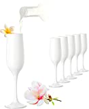 PLATINUX Juego de 6 copas de champán de 200 ml en copas de vino espumoso flauta de copa prosecco