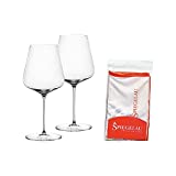 Spiegelau & Nachtmann, Juego de 2 vasos con paño de pulido, cristal, definición - (vasos burdeos)