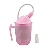 F Fityle 350ml Vaso con pajita multiusos con pajita de silicona A prueba de fugas Biberón Sippy Cup Copa para el paciente - Rosa