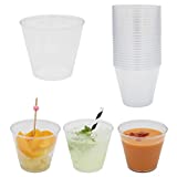 8alrededor de 50 vasos monodosis para dulces.  Vasos de plástico transparente para comer con los dedos.  Vasos pequeños para aperitivos.  Vasos de plástico Spritz de 220 ml.