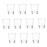 Yuemuop 10 vasos de chupito de cristal, vaso de licor de 45 ml, vasos de chupito de cristal para cada bebida, apto para fiestas, eventos, buffets y bares