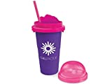 Frigorífico de cristal Slushy Maker Chill Factor | Vasos para helado instantáneo con cucharadita de paja | Heladera para granizado congelado