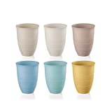 Guzzini 17950352 Tierra Juego de 6 Vasos Altos Plástico Reciclado Post Consumo Pio & Tito Toso 9,8xh12,4 cm - 520cc Reciclado de 27 Botellas de Plástico