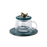 qbznanbei Vasos de agua Tazas de té, Tazas de vidrio, Taza de té hecha a mano, Regalo de cumpleaños personalizado único Taza de té hecha a mano.  Gafas Cristal (Color: A)