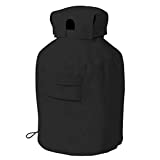 Cubierta de cilindro de gas de 20 libras, cubierta de polvo de tela Oxford 420D, cubierta de tanque de propano para barbacoa al aire libre, cilindros de gas impermeables para jardín (negro)