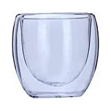 Sunydog 80ml tazas de vidrio de doble pared tazas de vidrio de borosilicato transparente té resistente al calor bebida caliente vino taza de café regalos de cumpleaños