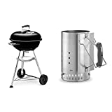 Weber 1221004 - Barbacoa Hervidor Compacto Compacto, 47 Cm, Negro Y Arrancador De Chimenea 7416