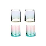 CJshop Vasos de agua Vasos para beber para el hogar Vidrio para el hogar Vasos para beber de vidrio apilables Juego de 4 para soda, jugo, leche, coca cola, cerveza, vasos de licor