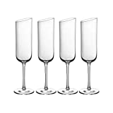 Villeroy & Boch Newmoon Contemporary and Elegant Copas de champán, cristal, apto para lavavajillas, vidrio, transparente