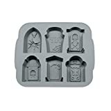 Oyria Funny 6 Lattice Ice Tray Molde de hielo de silicona para pastel de Navidad Horror Tombstone Mold Ice Cube Tray