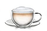 Taza térmica de doble pared Creano para té/latte macchiato capuchino con posavasos |  250ml