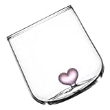 Alipis Copas de cóctel Copa de agua de cristal: Copas de cristal de corazón transparente vasos creativas Vasos de bebida elegantes Vajilla de cena para barra de yardas
