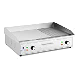 Royal Catering Grid Placa para asar eléctrica Fry Top RCPG51-M (Liso, 727 x 420 mm, 3000 W)