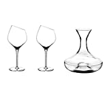 Juego de 2 copas de vino Tazas de Cafe con decantadores artesanales Vaso de cristal rojo Vaso de cata de vino profesional 580ml / 19.6oz Taza de Te (Color: ClearC)