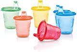 Nuby ID91121 - Vasos Wash or Toss de 210 ml, Juego de 6 piezas, Colores surtidos