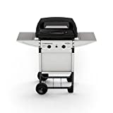 Barbacoa de gas Campingaz Expert Plus con piedras de lava, Barbacoa de gas compacta con 2 quemadores, Potencia 7 kW, Cable de acero cromado, 2 estantes laterales