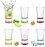 Juego de 6 copas de licor de colores, 2,5 cl, en vaso