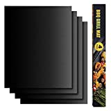 VDISRR Set de 4 esterillas para barbacoa, 50 x 40 cm, antiadherentes, para barbacoas de carbón, esterillas para barbacoas de gas, reutilizables e ideales para asar carnes, pescados y verduras