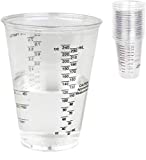 CANOPUS Taza medidora graduada de plástico para pintura, 25 piezas, 300 cc, taza medidora de epoxi, vidrio graduado, taza de laboratorio, mezcla y medición de pintura para automóviles