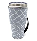 KOSTOO - Funda reutilizable de neopreno para taza de café helado, neopreno aislado, Thirty Starbucks, Dunkin Donuts grandes (solo bolsas para tazas) Linterna gris