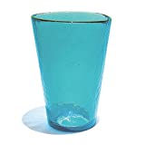 YALOS Colección Murano Vasos Happy Drink Vasos Happy Fruit Vasos Long Drink ø mm.  92xmm.  134 Acquamarina Cristal de Murano Hecho en Italia