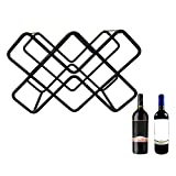 WFCZG-WF Portabotellas de vino de metal 5 botellas, negro, portabotellas de vino de cocina, portabotellas colgante de acero para gabinete, flexible y conveniente, práctico