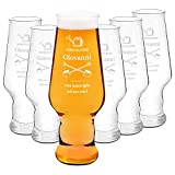 Maverton set Vasos para Cerveza x6 - detalles - en vaso con personalización - capacidad 400 ml - H20 cm x Ø7,8 cm - Perfecto para todo hombre amante de la buena cerveza - granjero