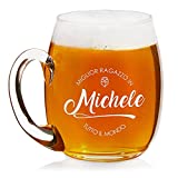 Jarra de cerveza personalizada Maverton en vaso - H12cm x Ø8.5cm - capacidad 500ml - gran idea de regalo para el cumpleaños de cualquier hombre que ama la buena cerveza - padrino