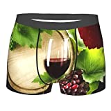 917 Calzoncillos tipo bóxer para hombre, copas de vino de uva, ropa interior fina para hombre, pantalones cortos clásicos ajustados, bóxer para hombre, amante, niño XXL