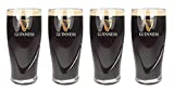 Guinness - Juego de 4 vasos de cerveza originales, con logotipo y marca en relieve, capacidad 1 pinta (568 ml)