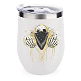 Botella de agua al aire libre de acero inoxidable con tapa de dedo de calavera Taza de café 304 Hogar de acero inoxidable 350ml-negro