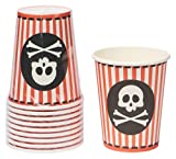 Le Nappage Arts de la Table 73481H - 10 vasos de cartón, 25 cl, motivo: bandera pirata