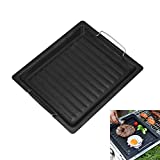 XHXseller Placa de hierro fundido, placa de hierro rectangular, color negro, 25 x 30 cm