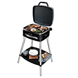 Barbacoa Eléctrica Cecotec PerfectCountry. con patas, tapa abatible y bandeja inferior, revestimiento RockStone, bandeja para grasa, superficie 43x38 cm, temperatura ajustable, 2000 W