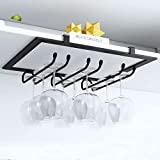 MNSRRN Organizador de Copas de Vino Colgante, Copa de Vino al Revés Copa de Vino Adorno de Gabinete de Vino Soporte de Copa de Vino, Exhibición de Gabinete Estante de Vino Decorativo, Negro, 30x23cm