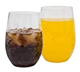 Copas de vino de plástico Better Bottle, irrompibles, sin tallo, camping, vasos de plástico reutilizables, fiesta, jardín, cristal transparente, juego de 4 (453,6 g) (transparente)